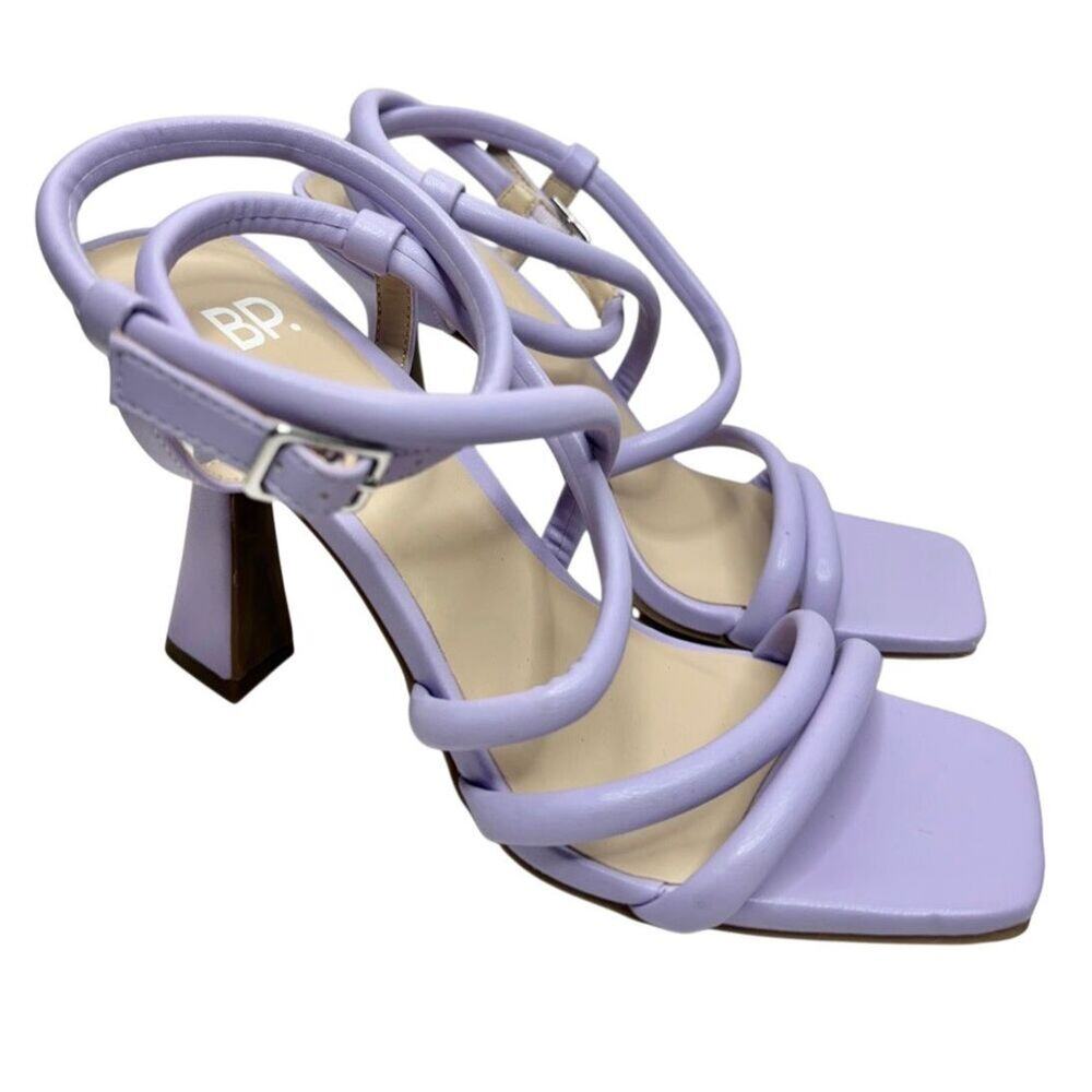 BP Sandals Size 5.5‎ Lilac Wraparound Square Toe High Heels